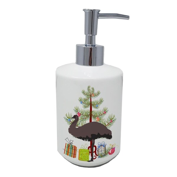 Carolines Treasures 7 x 3.5 in. Emu Christmas Ceramic Soap Dispenser, Teal BB9289SOAP - main